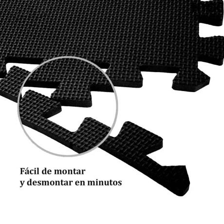Piso Goma Eva Tatami Encastrable 1x1mts X1cm Gimnasio Negro