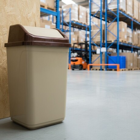 Tarro de residuos 50L con tapa vaivén BEIGE