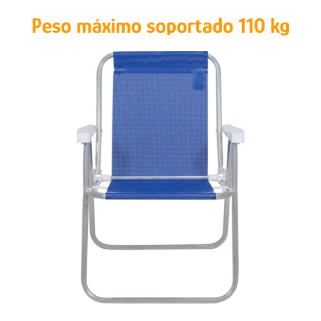 Silla Alta Aluminio Reposera Mor 110 kg Plegable Sannet Azul