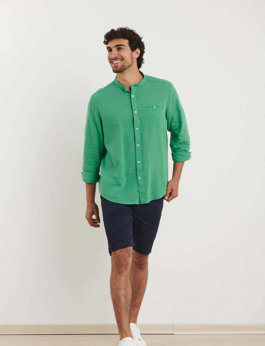 011954 CAMISA HARRINGTON LABEL LINO Verde Medio