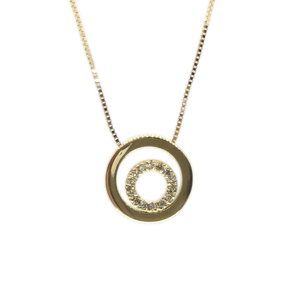 Colgante de oro amarillo 18k y brillantes N8803 - incluye cadena Colgante de oro amarillo 18k y brillantes N8803 - incluye cadena