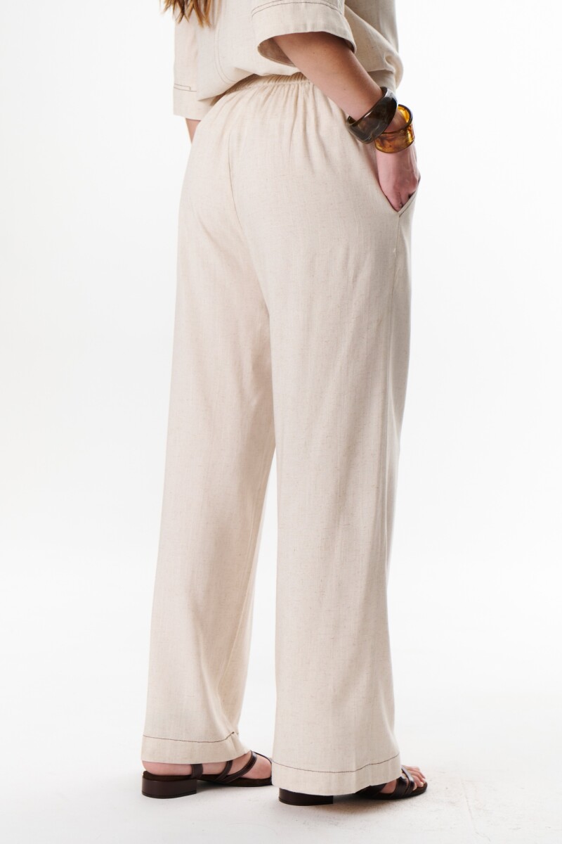 PANTALON LINO POCKET BEIGE