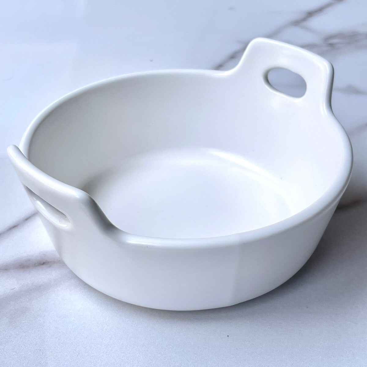 Bowl Cerámica Blanco Con Asa Ø15cm x Alto 6cm 