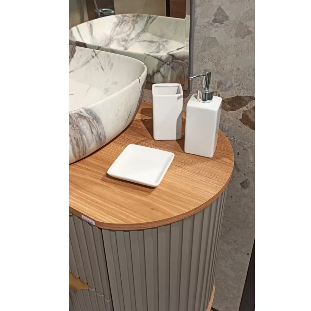 Set de accesorios de baño 3 piezas Blanco Set De Accesorios De Baño 3 Piezas Blanco