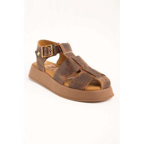 Sandalia Cangrejera Con Plataforma Chocolate