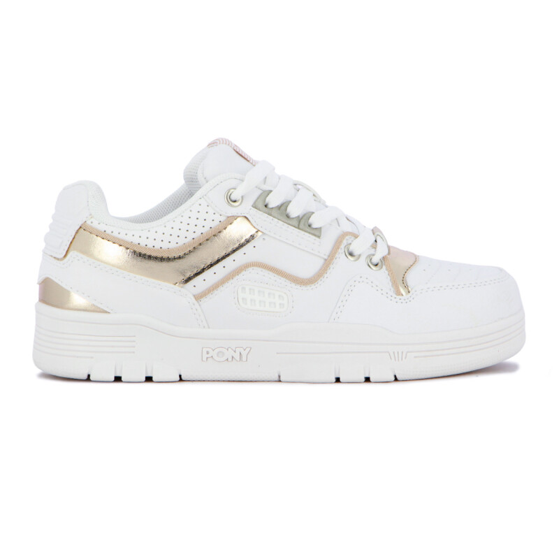 Pony Lifestyle M100 II Mujer - Blanco/Dorado Blanco-Dorado