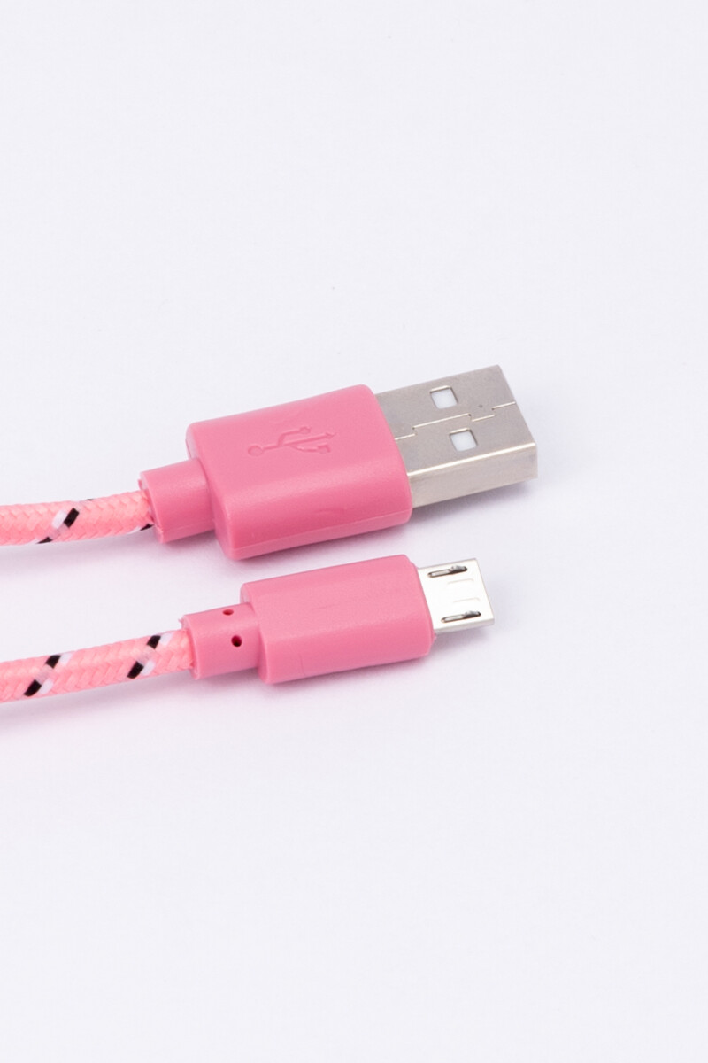 Cable tipo cordón para Android- Rosa Cable tipo cordón para Android- Rosa