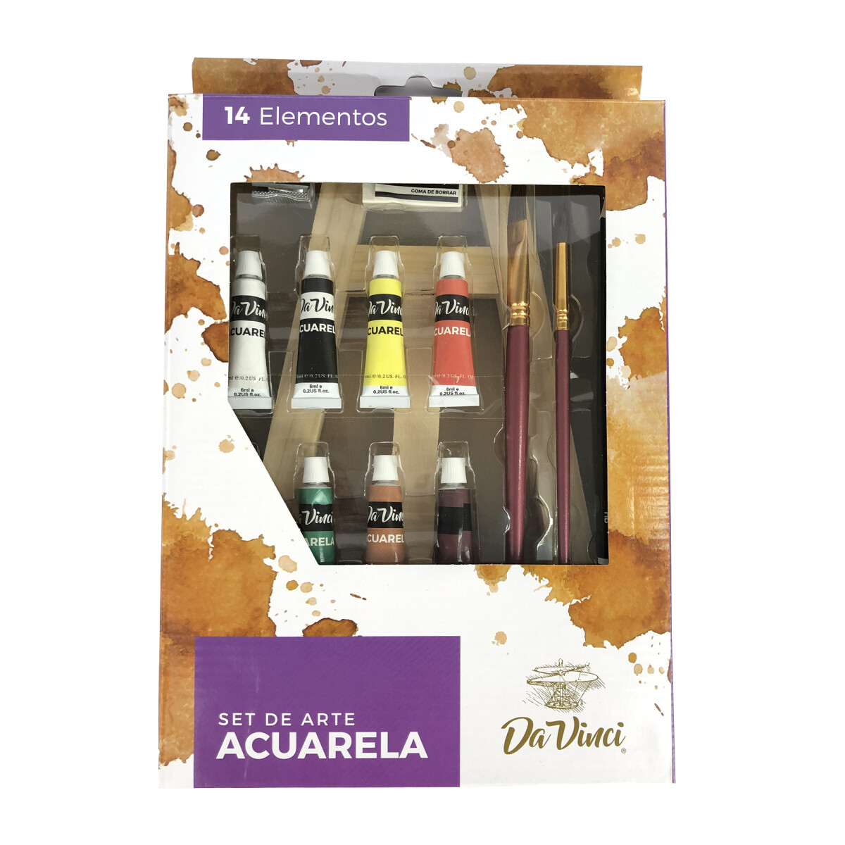 Set de Arte Acuarela Da Vinci 14 elementos 