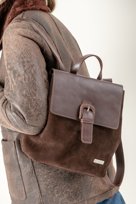 Mochila paula Chocolate gamuza