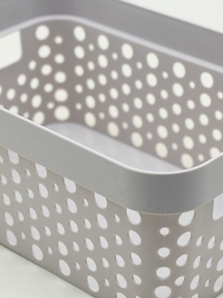 CESTO ORGANIZADOR 26X18.4X11.5CM GRIS (V)