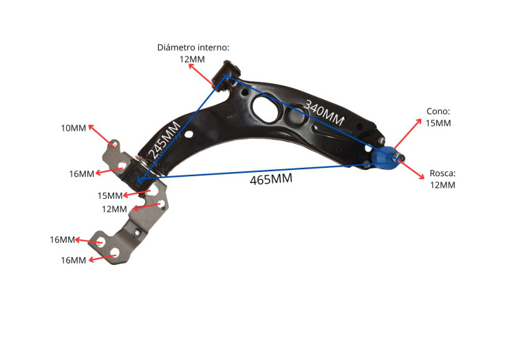 Parilla De Susp Del Fiat Palio/Uno Way / Uno Evo Modelo Nuevo / Uno Attractive/Siena/Mobi Esay Fire/Fiorino 04-25 Der Parilla De Susp Del Fiat Palio/Uno Way / Uno Evo Modelo Nuevo / Uno Attractive/Siena/Mobi Esay Fire/Fiorino 04-25 Der
