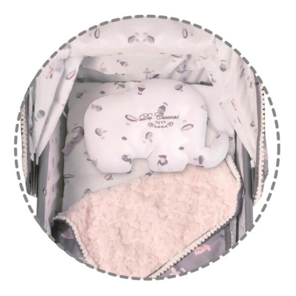 De Cuevas Coche Muñeca Gris + Bolso + Sombrilla Bebe Llorens De Cuevas Coche Muñeca Gris + Bolso + Sombrilla Bebe Llorens