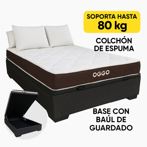 Sommier ROMA BOX BAÚL - 1 Plaza y Media - Espuma con base EPS - 110 x 188 x 16 cm - 80Kg Sommier ROMA BOX BAÚL - 1 Plaza y Media - Espuma con base EPS - 110 x 188 x 16 cm - 80Kg