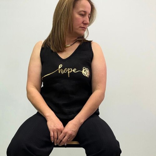 Musculosa de lino Italiana Negro