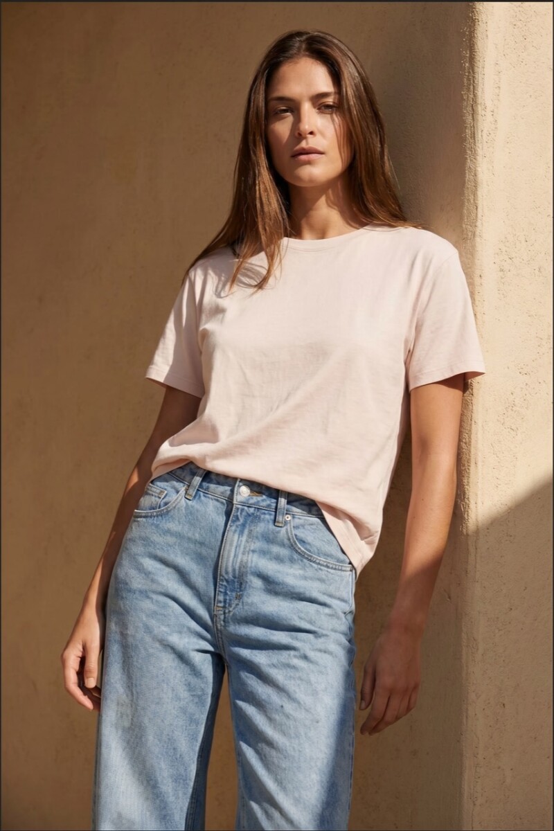 Remera Algodón Lavado Rosa