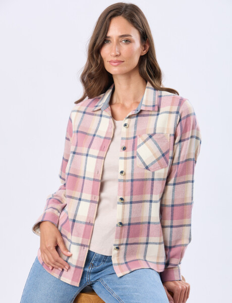 CAMISA VIYELA CUADROS Piedra
