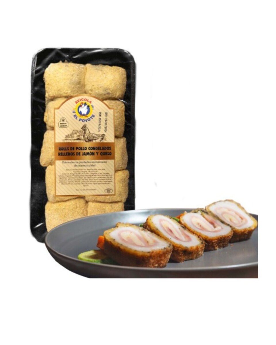 ROLLS DE POLLO CON JAMON Y QUESO X 10 