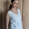 Musculosa Aloe Crudo con beige melange