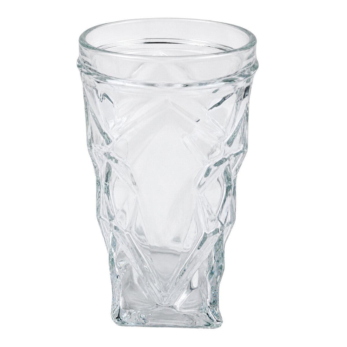VASO VIDRIO LABRADO BASE CUADRADA 