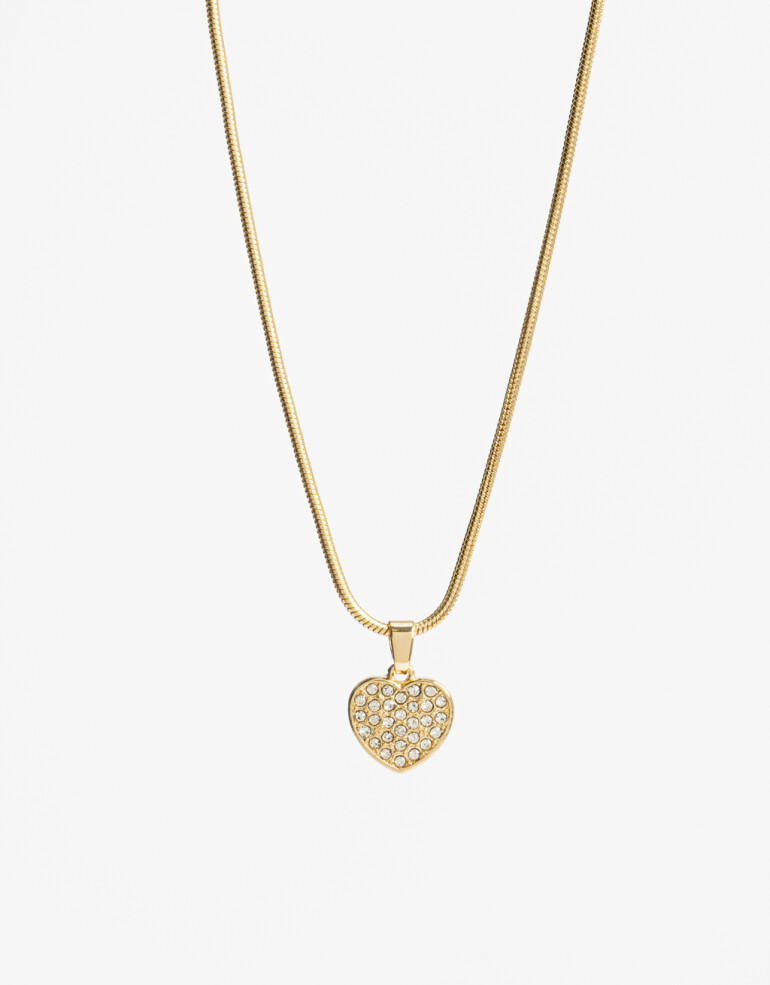 Cadena Corta con Dije Strass Cadena Con Dije Corazón Strass - Dorado