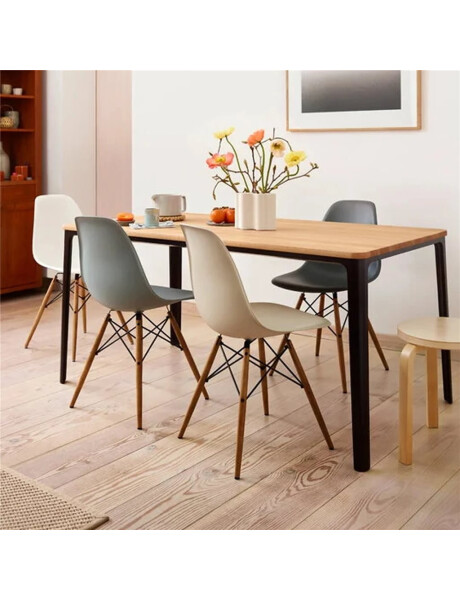 SILLA EAMES COMEDOR CON BASE EN MADERA BEIGE SILLA EAMES COMEDOR CON BASE EN MADERA BEIGE
