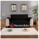 CUBRE SOFA SILLON 2 CUERPO REVERSIBLE IMPERMEABLE Negro