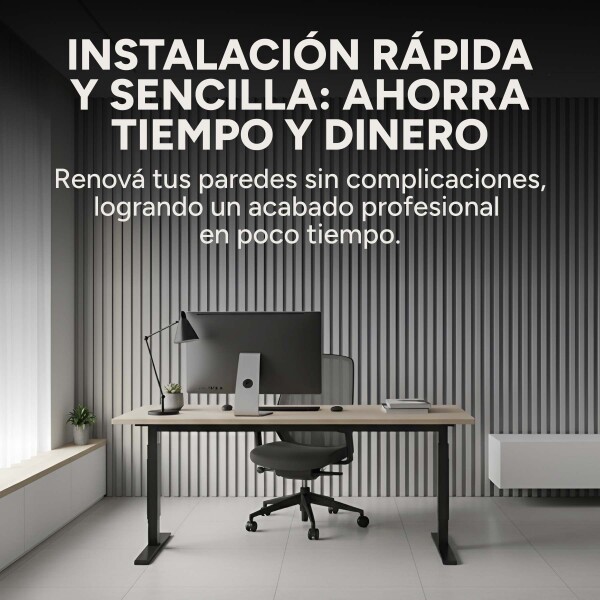 Pack x50 Wpc Simil Madera Wall Panel Lambrin 2.90x16.7 Color Gris Oscuro