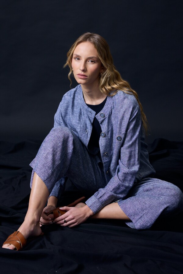 Chaqueta Lino AZUL