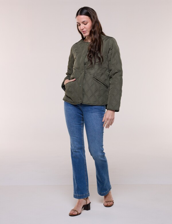 Campera Matelassé Broches A Presión OLIVA