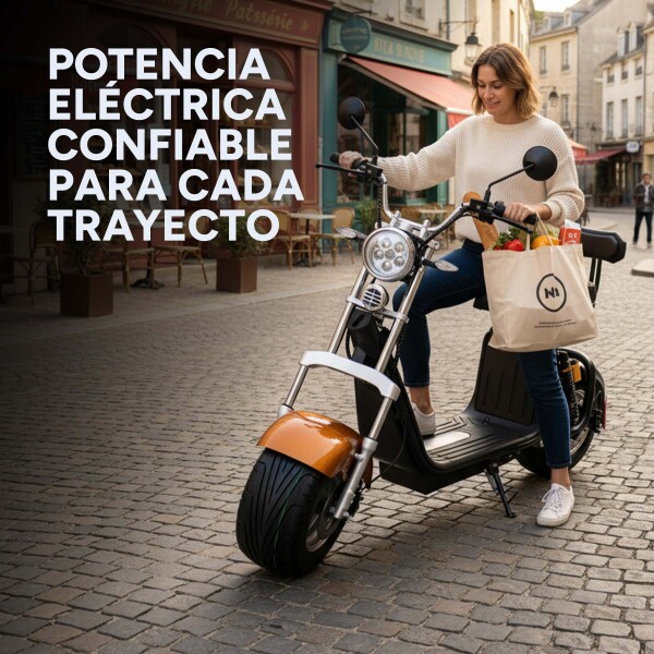 Moto Electrica Gogreen Deluxe 1500W 20Ah 40Km Autono. 45Km/h Color Variante Naranja