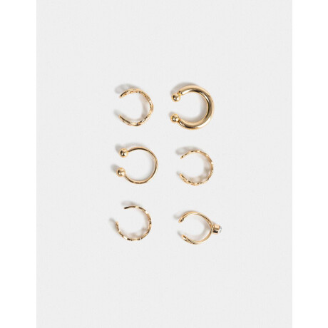 Set De Earcuff De Metal Dorado