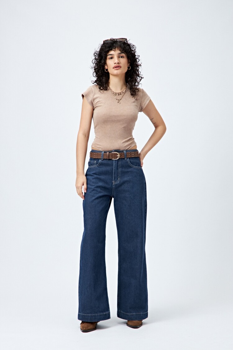JEAN TISSU Azul