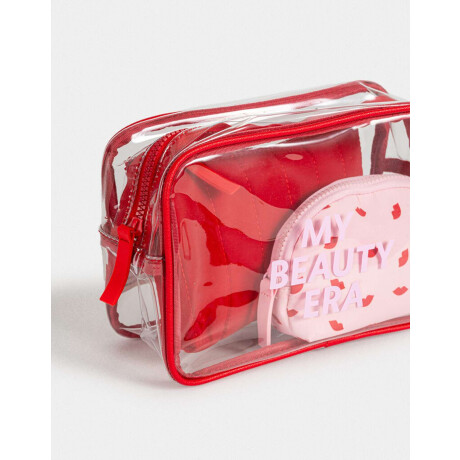 Set De Portacosméticos Rojo Medio
