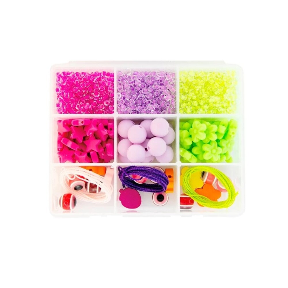 Set Mostacillas Infantiles Look Mania – 9 Divisiones, 4 Diseños LOOK MANIA MOSTACILLAS CAJA 9 DIVISIONES - 4 MODELOS