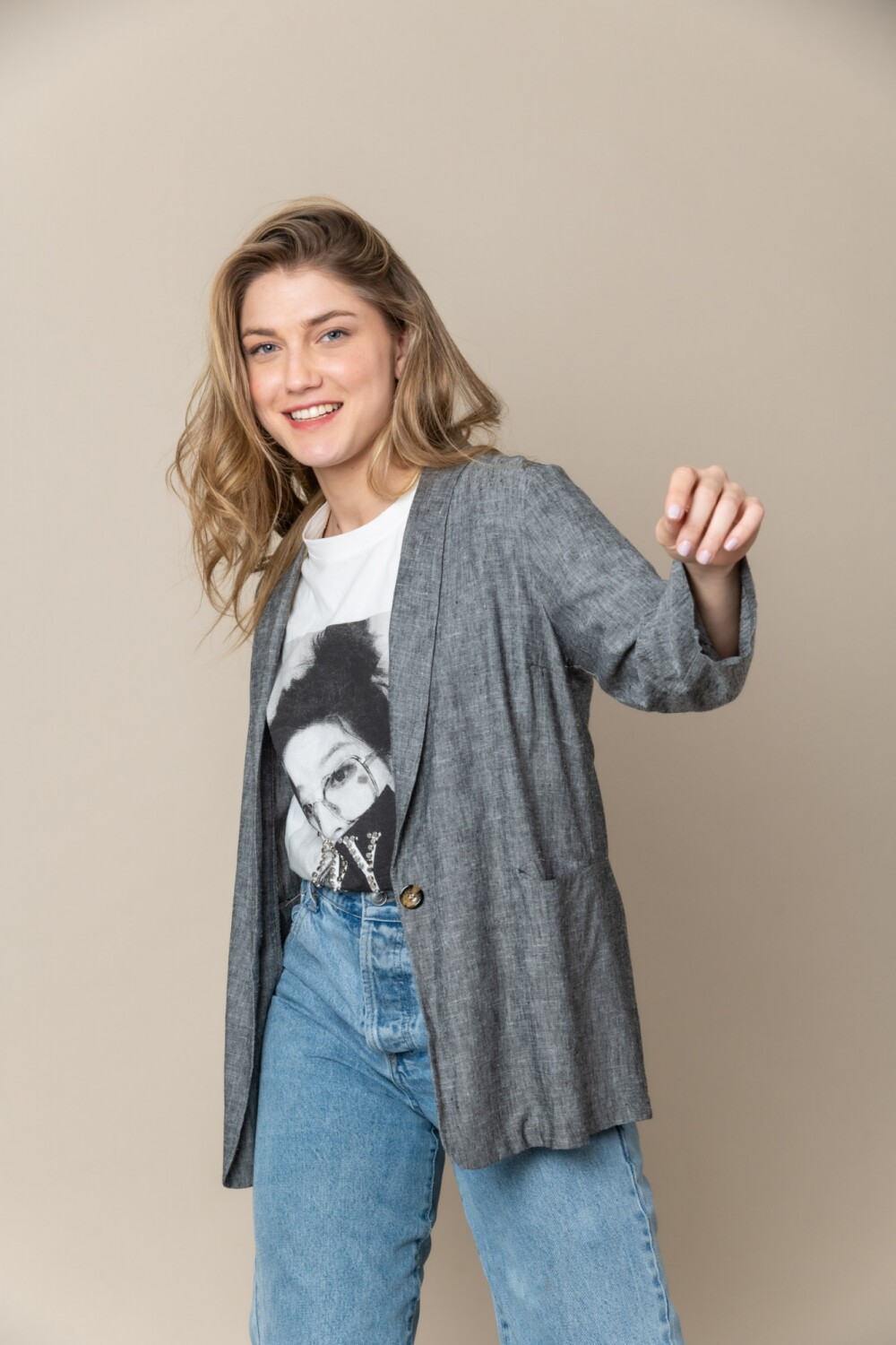 BLAZER CAROL Negro jaspeado