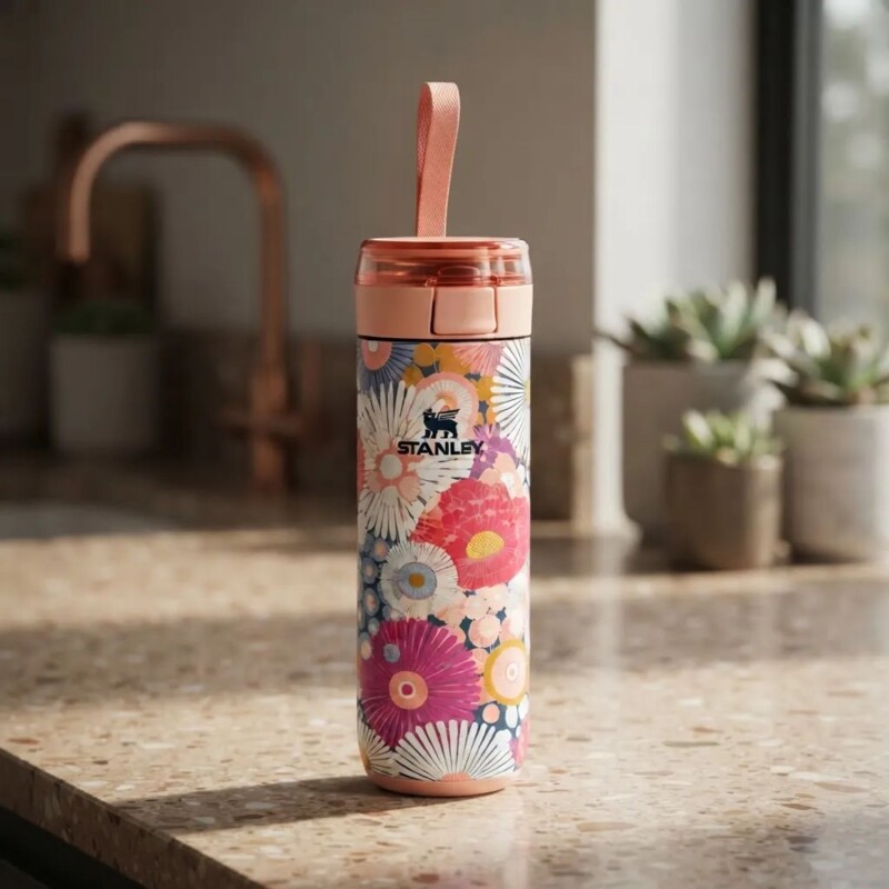 Botella Stanley flowstate sprint 590 ml Rosa floral