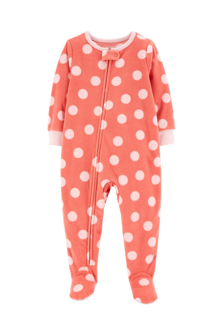 Pijama una pieza de micropolar con pie y diseño a lunares 0