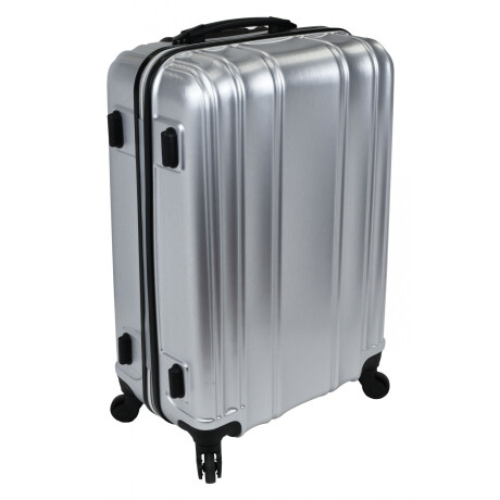 VALIJA RIGIDA X1UD 4 RUEDAS CANDADO PLATEADA 60LT 59X41X25CM 25164 — El Clon