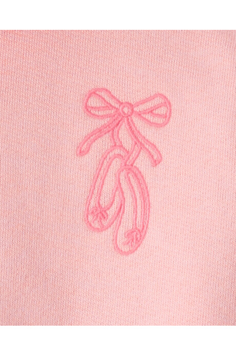 Set dos piezas de algodón, pantalón y canguro, rosado Sin color