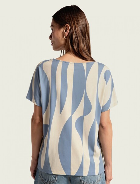 BLUSA ESTAMPADA CELESTE