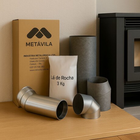 Kit Completo de Instalación para Calefactores Metávila | Salida por Pared 150 mm Kit Completo de Instalación para Calefactores Metávila | Salida por Pared 150 mm