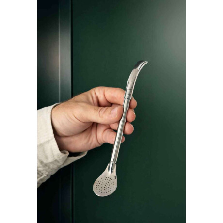 Bombilla Pico Loro Lisa Plateado