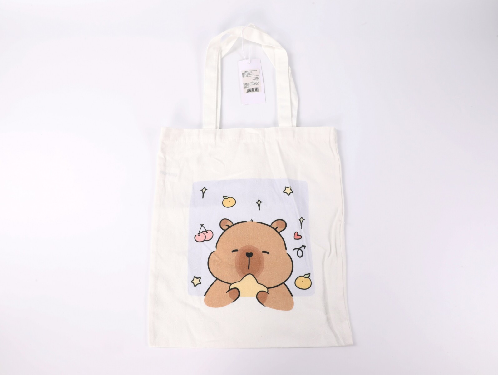 BOLSA DE LONA CON DISEÑO DE CAPIBARA (IMAGINACIÓN FELIZ) 