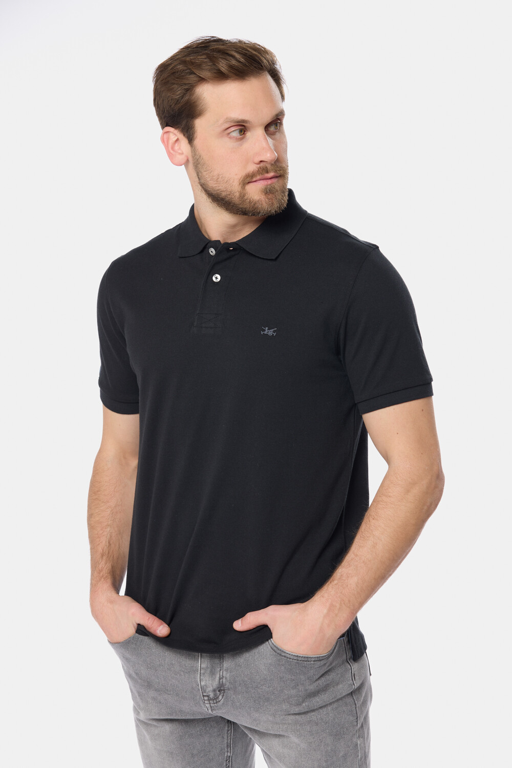 REMERA POLO LISA PIQUÉ Negro