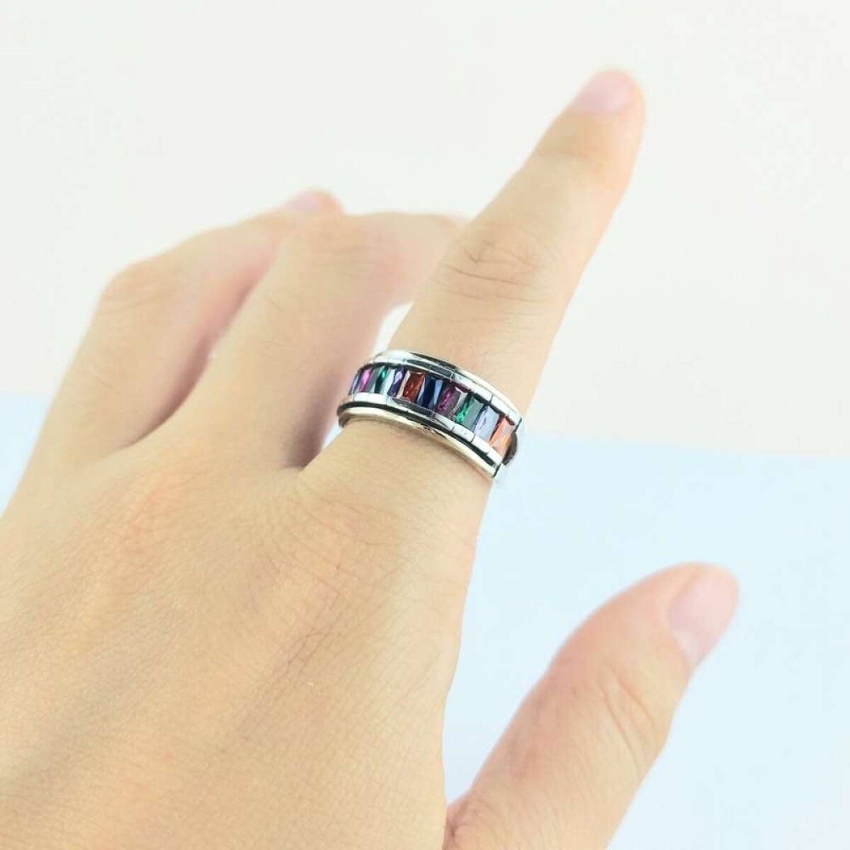 Anillo de Plata 925 y double en Oro 18 ktes - Circonias 