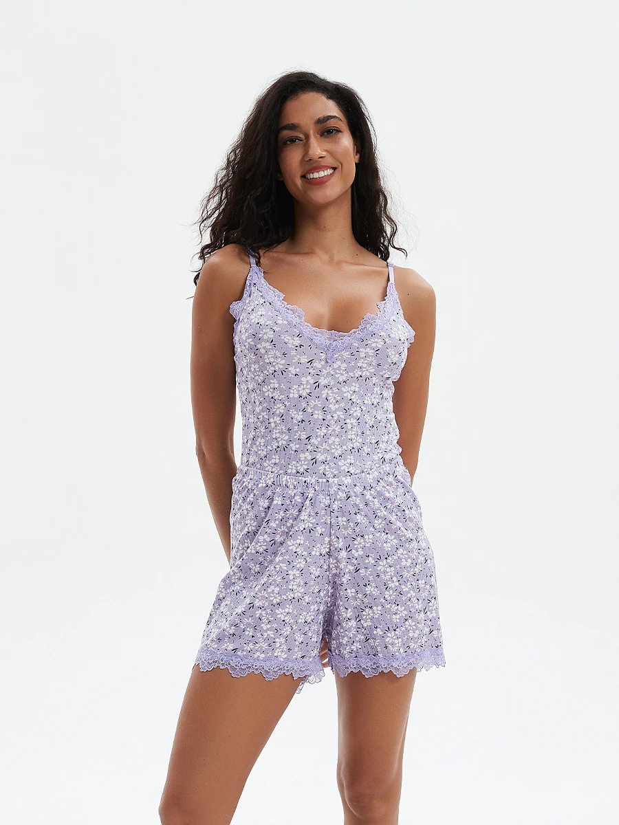 SHORT CON ENCAJE - ESTAMPADO 1 