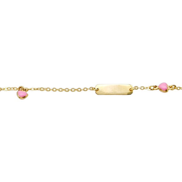 Pulsera Identidad Corazón -Oro bajo-Resina-PU8087 sinpiedra