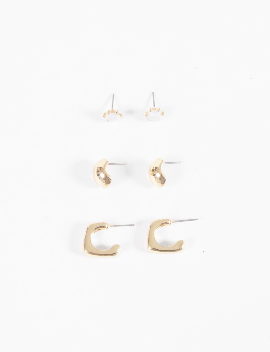 Set de caravanas metallic borla - dorado 