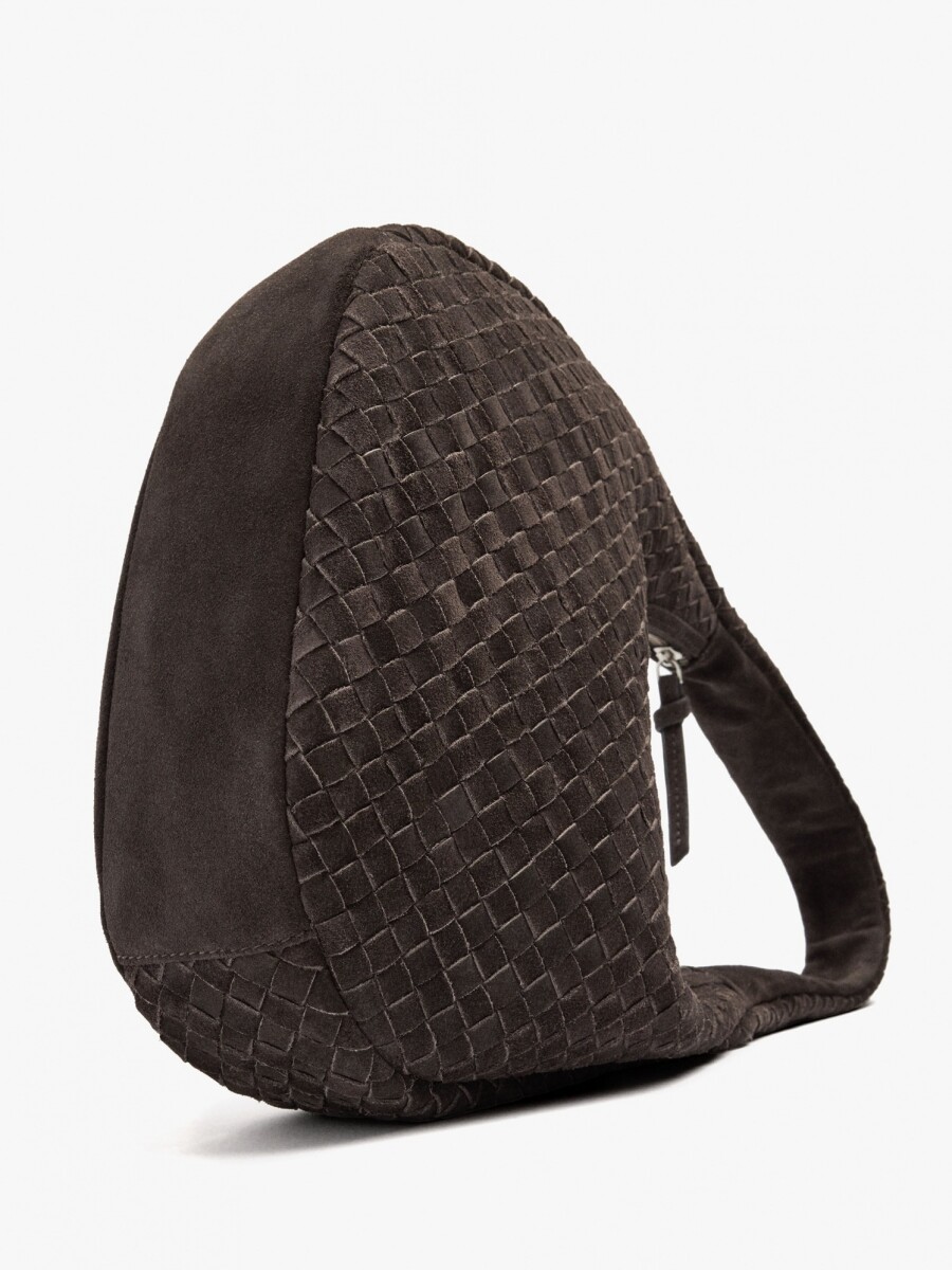 Bolso De Hombro Con Piel Trenzada marron