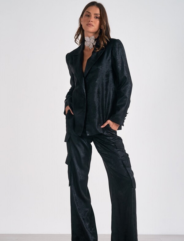 Blazer Satinado NEGRO
